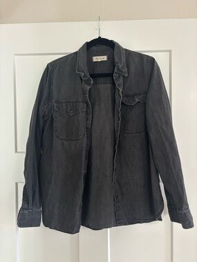 Madewell Charcoal Black Washed Button-Up Shirt